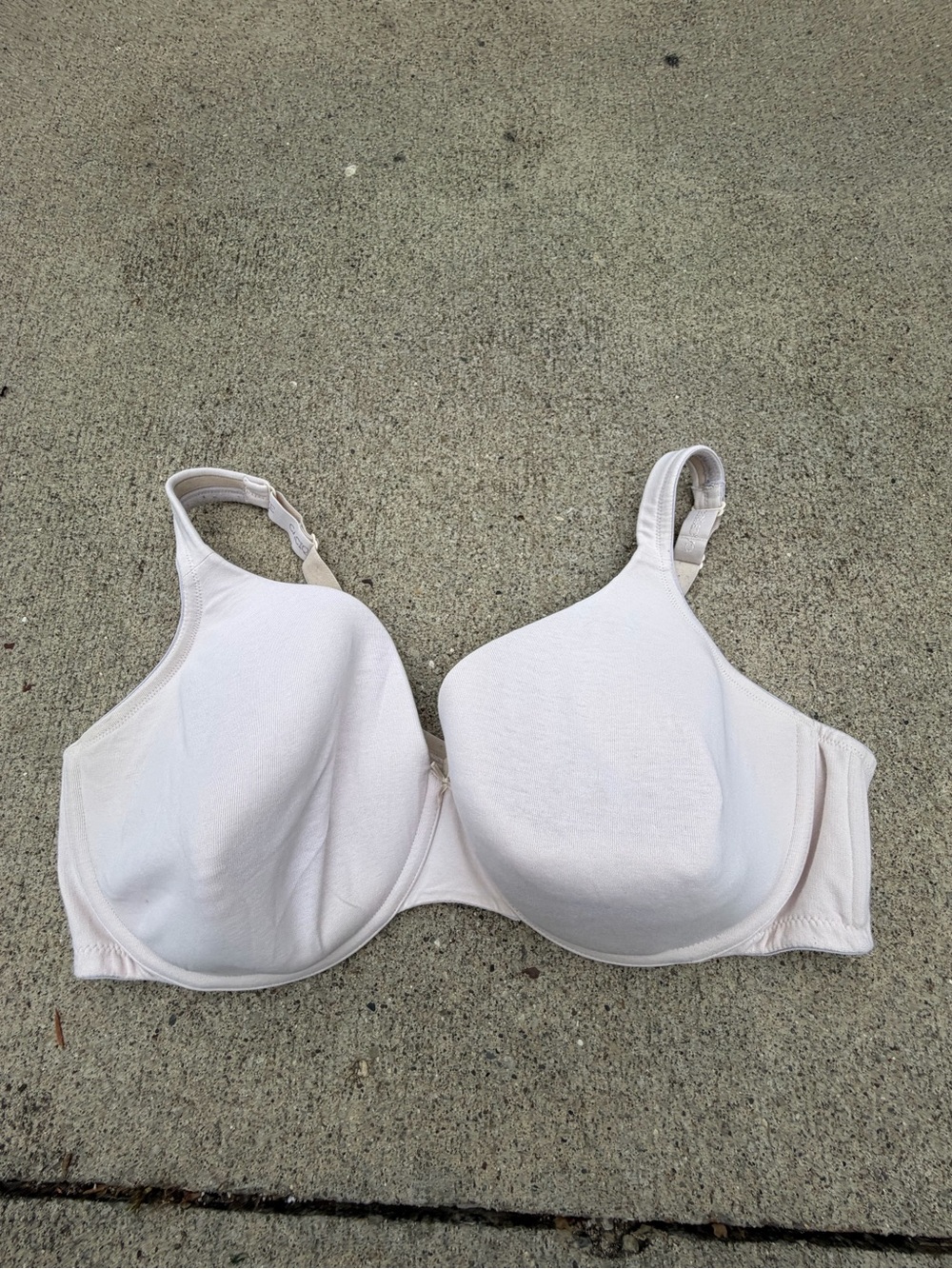 Cacique Lane Bryant 46D White Solid Underwire T-Shirt Bra Adjustable Straps